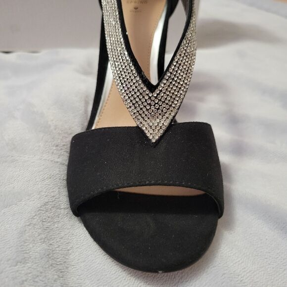 Viaria Sandal Stilletto Heels Black Rhinestones CALL IT SPRING - Picture 9 of 12